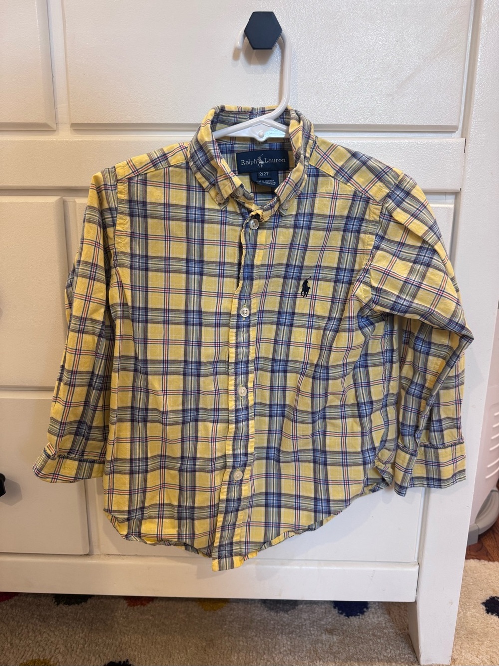 Ralph Lauren Yellow Plaid Button-Down Shirt Size 2T